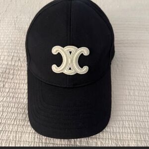 Celine Black Cap with White Accents